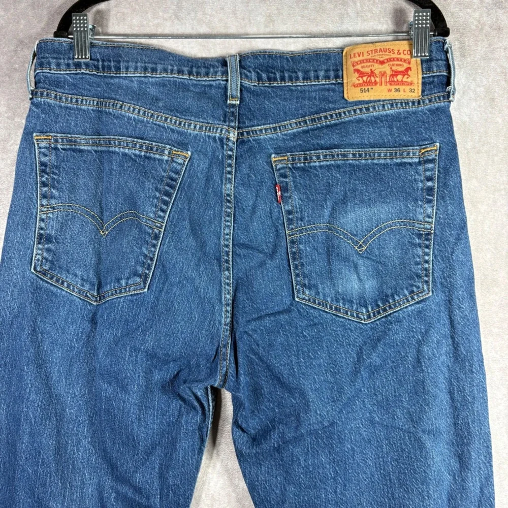 Levi's‎ Jeans Mens 36x32 Blue 514 Straight Fit Stretch Denim Everyday